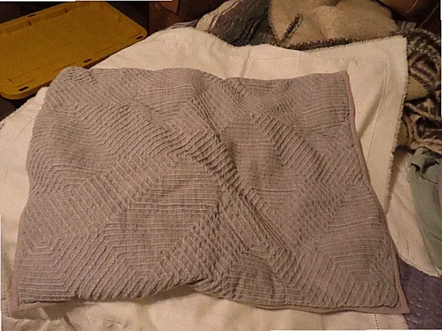 2 West Elm Boho Geometric Quilted Shams Gray Standard 20x26 Set Organic Cotton