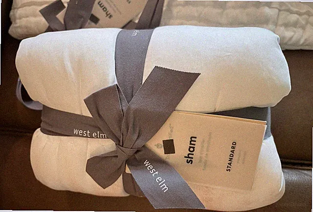 2 WEST ELM QUILTED STANDARD SHAMS IN WHITE NEW