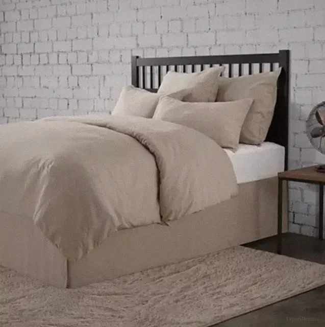 Nestwell Bedskirt Twin Linen Cotton Blend Natural Tan 15" Drop Neutrals Tailored