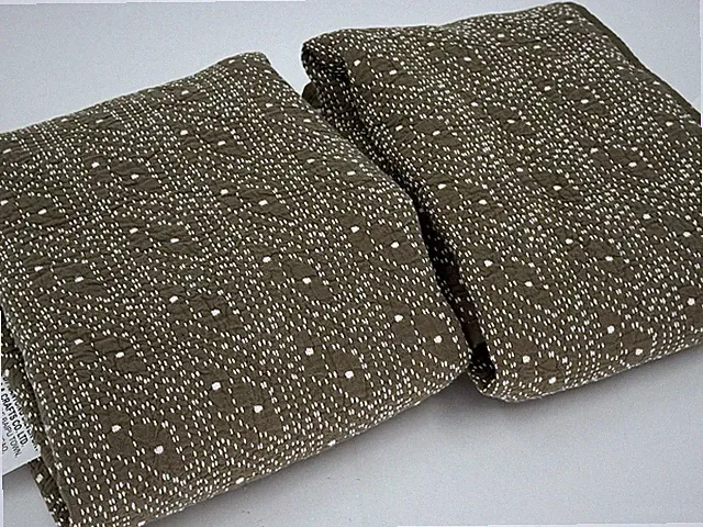 New Set/2 West Elm Reflections Matelasse Origin Euro Shams, Caper Green /Brown