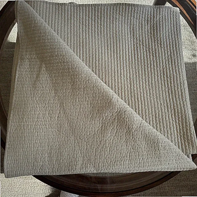 NWOT West Elm Cotton Voile Solid Quilt - King Tan/White Reversible