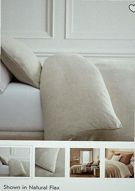 West Elm 100% European Flax Linen King Duvet + 2 Euro Pillow Shams 26x26