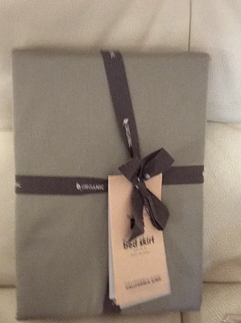 West Elm 400 TC Organic Sateen Cal King Bed Skirt NWT! Pearl Gray California KG