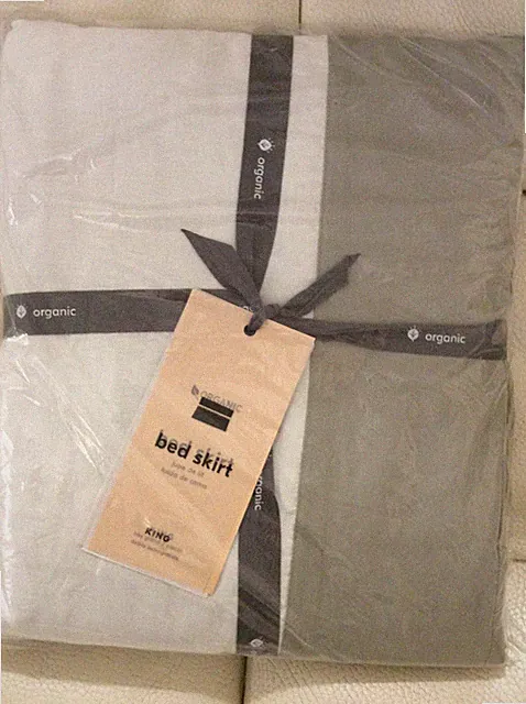 West Elm 400 TC Organic Sateen King Bed Skirt NWT! Pearl Gray