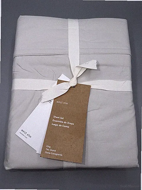 West Elm 400 TC SPECIAL EDGE ORGANIC PERCALE Sheet Set ~King~Mist Gray -NWT
