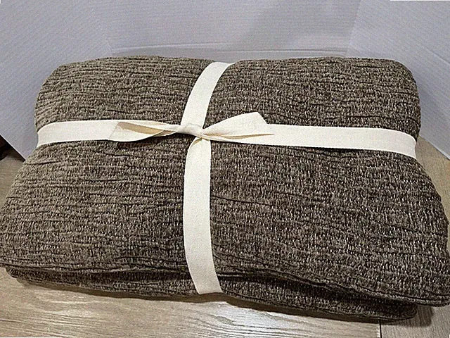 West Elm Chenille reflections Coverlet King Cognac imperfect
