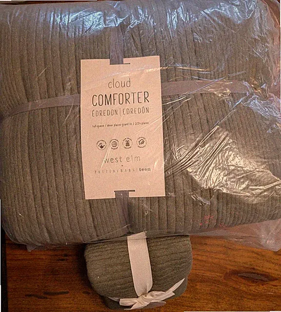 west elm Cloud Jersey Full/Queen Comforter + 2 Std Shams-Dark Olive-NWT