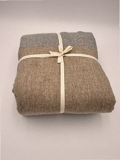 West Elm Colorblock Wool Bed Blanket ~ Full/Queen ~ Gray Multi ~ READ