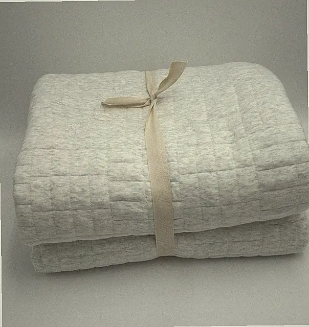 West Elm Cotton Cloud Jersey Blanket ~ King ~ Light Heather Gray