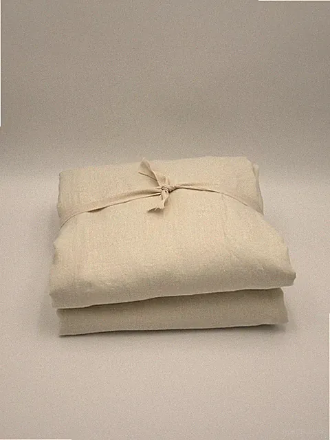 West Elm European Flax Linen Ruffle Duvet Cover ~ Full/Queen ~ Alabaster