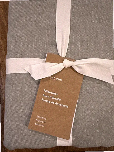 West Elm EUROPEAN FLAX LINEN Standard Pillowcases - Celadon Melange - Set Of Two