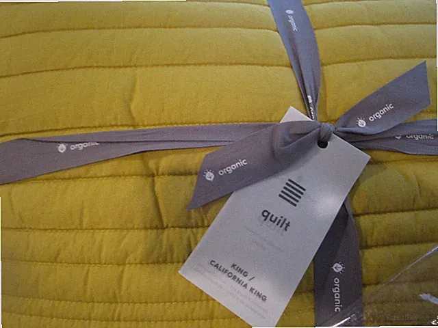 West Elm European Linen Linework Quilt king yellow New w tag