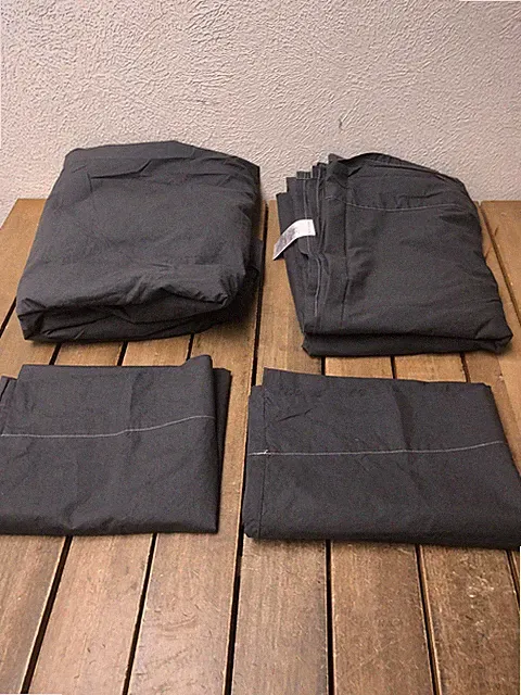 WEST ELM Gray Twin Sheet Set 100% Organic Cotton Percale Dark 4Pc New Open Box