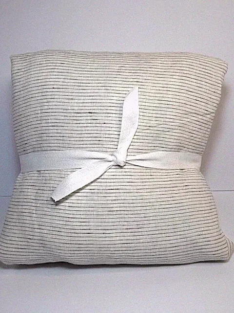 West Elm K/CK European Flax Linen Duvet Cover, Charcoal Pinstripe