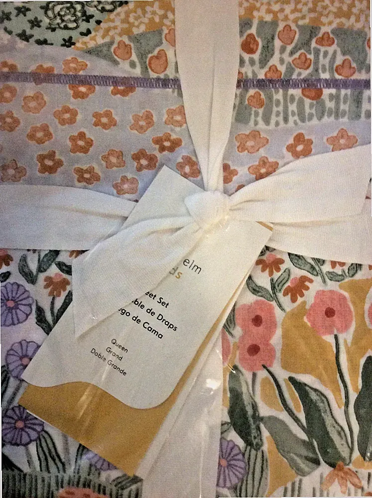 West Elm Kids Flower Fields Queen Sheet Set 100% Cotton Multi