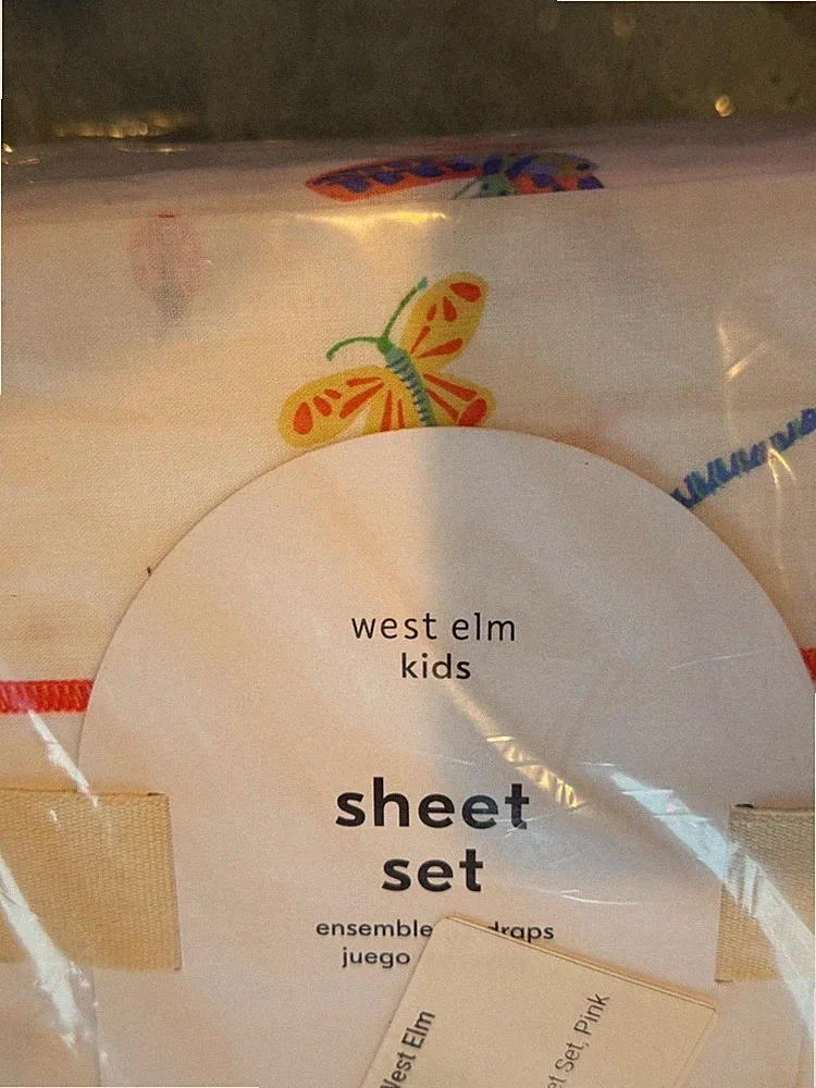 West elm Kids Little Garden bugs Sheet Set full New w tags