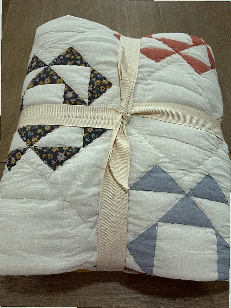 West Elm Kids Misha & Puff Patchwork Triangle Quilt Twin imperfect