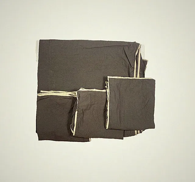 West Elm King Duvet Cover Bedding Set w/ 3 Shams Cotton Linen Luxury Dark Gray