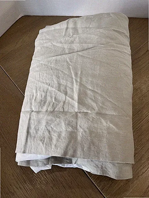 West Elm Linen Bed skirt Gray King 15" drop