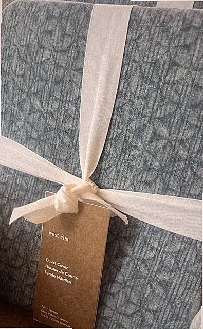 West Elm LUCIE FLORAL Duvet Full/Queen & 2 Standard Shams Ocean NEW