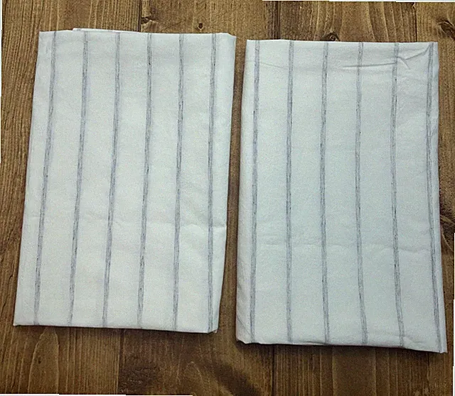 West Elm Organic Washed Cotton Percale Pillow Cases (2) NWOT Heather Gray Stripe