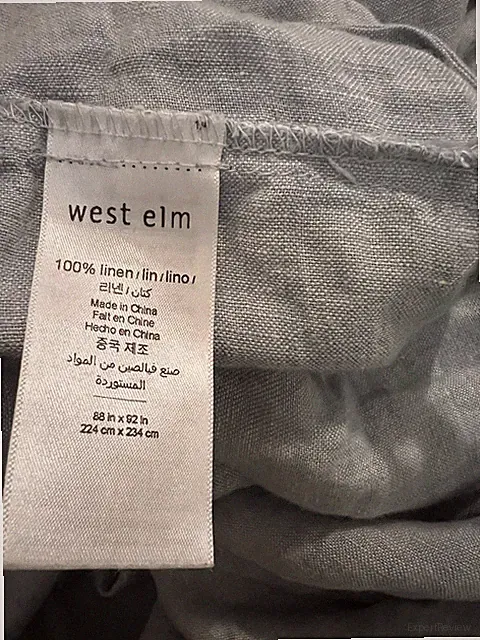 West Elm Queen Size Light Blue 100% Linen Duvet Cover