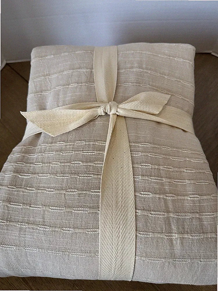 West Elm linen bedding