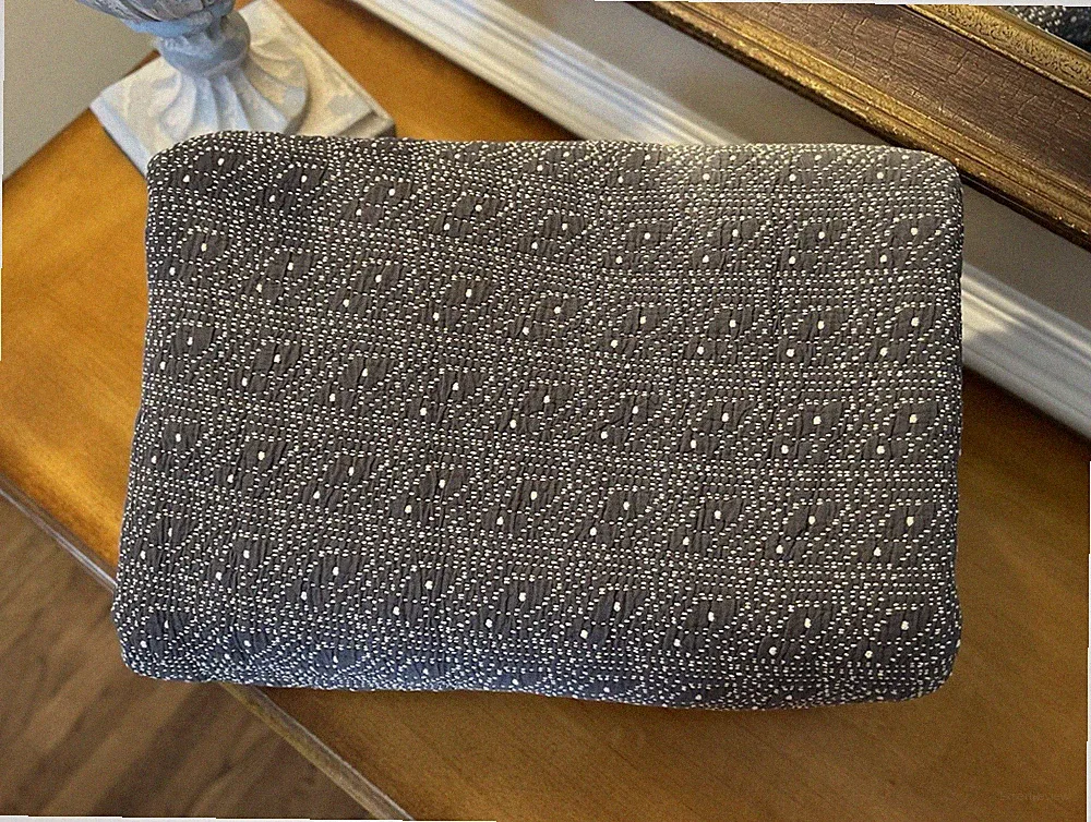 West Elm Reflections Matelasse Origins FULL/QUEEN Coverlet Charcoal FLAW HOLE