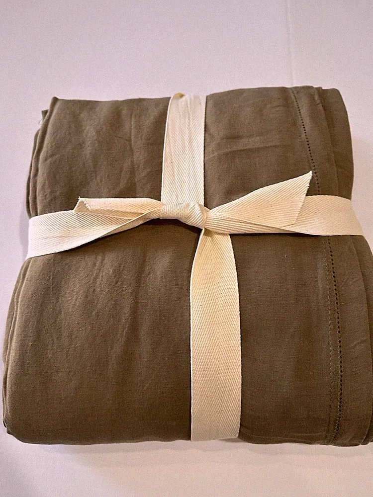 west elm Signature Tencel Linen Duvet cover King Cal King Cognac