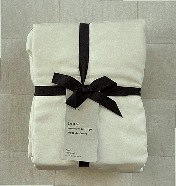 West Elm SILKY TENCEL Sheet Set King ~White~ Luxurious NWT