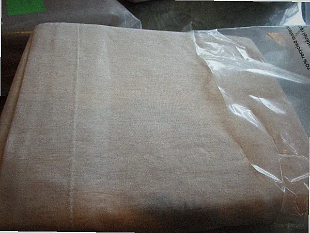 West Elm Tencel Modal knit full sheet set heathered oatmeal photo shoot sample