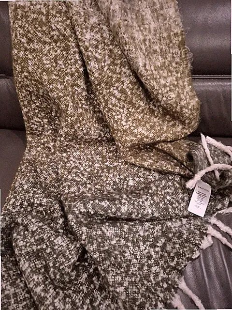 West Elm throw blanket, green, 50 inch x 60 inch, with tags